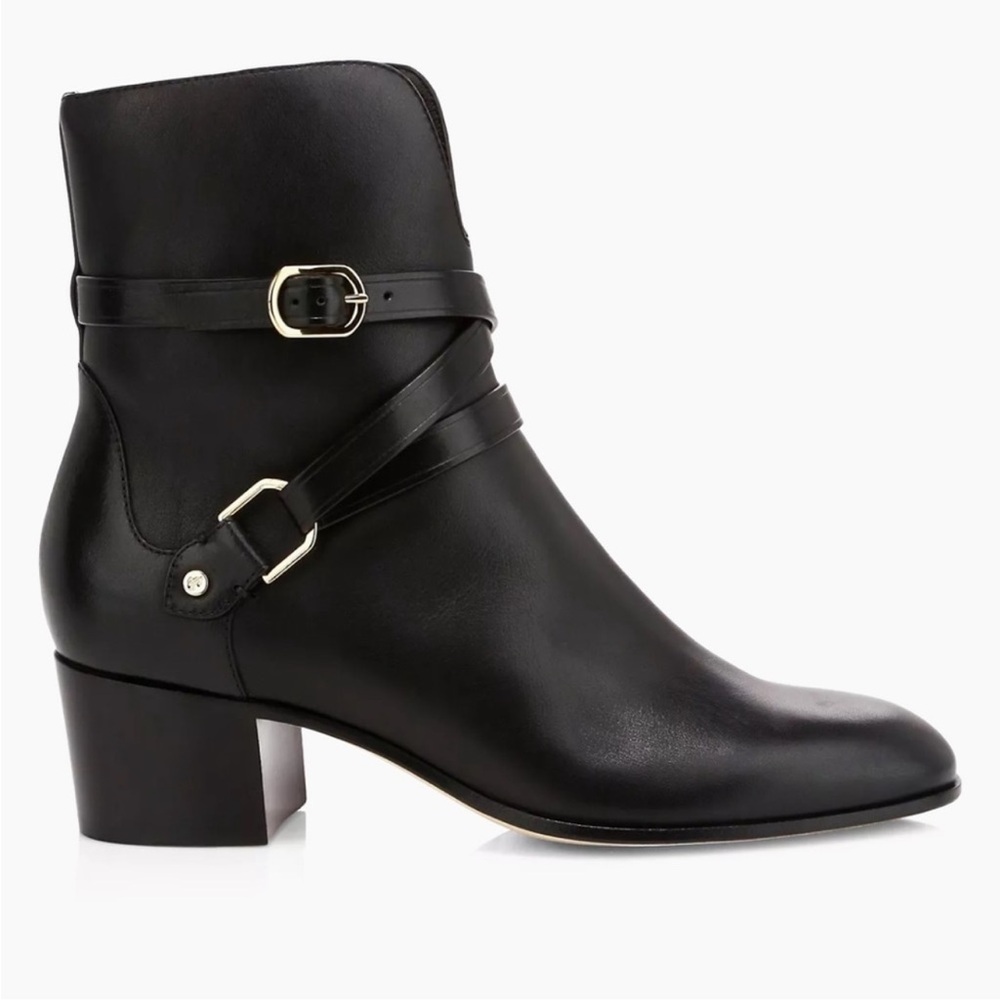 Jimmy Choo Harker Buckle Leather Ankle Boot